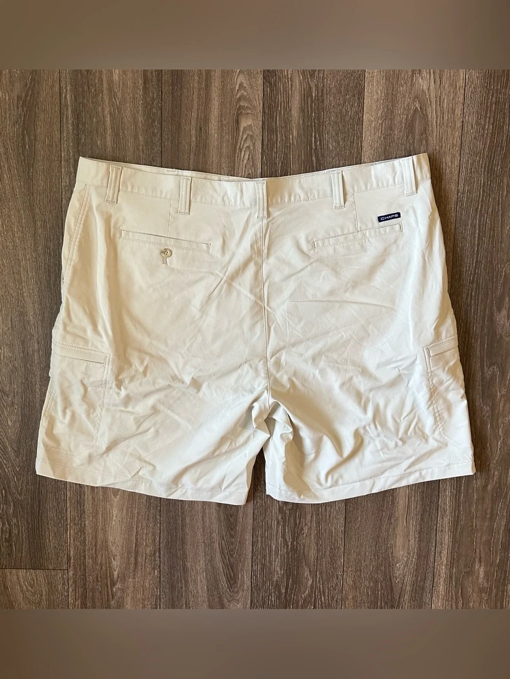 Chaps Golf Stay-Dry Brown Khaki Big And Tall Golf Cargo Shorts Sz 46B NWT
